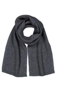 McDonald Possum Merino Fine Rib Scarf-Pewter
