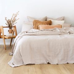 Bambury French Linen Quilt Cover Set Pebble Double