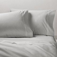 Gainsborough 250TC Cotton Percale Sheet Set  Stone Grey Queen