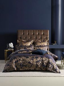 Grace By Linen House Verity Navy Quilt Cover Set