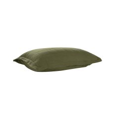 Bambury Luxe Belgian Linen Quilted Standard Pillow Sham -Olive