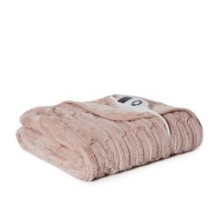 Gainsborough Deluxe Heated Faux Fur Reversible Blanket- Pink