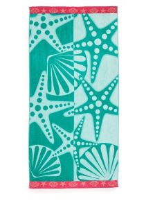 Renee Taylor Accents Rural Turquoise Star And Clam Extra Large Beach Towel