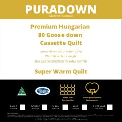Puradown Premium Hungarian 80% Goose Down & 20% Feather Quilt