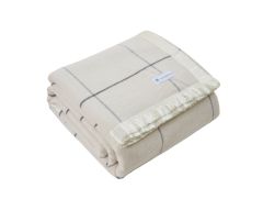 Luxe Bedding 450GSM Premium Australian Wool Blanket-Ivory Check