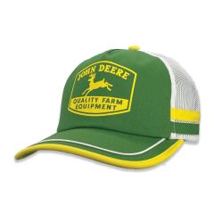 John Deere Vintage Logo Trucker Mesh Racing Stripe Adjustable Cap/Hat Green