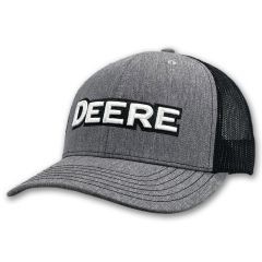 John Deere LP87129-DEERE Embossed Mesh Back Trucker Cap - Charcoal