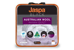 Jaspa Black Wool Machine Washable Quilt
