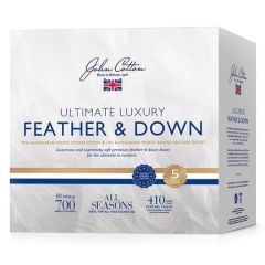 John Cotton Luxury 90/10 Hungarian White Goose Feather & Down All Seasons Quilt King