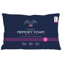 John Cotton Classic Memory Foam Pillow High Profile & Firm Feel