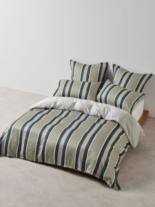 Linen House Nara Stripe Bluestone Quilt Cover Set