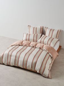Linen House Nara Stripe Clay Quilt Cover Set