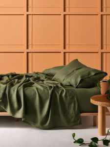 Linen House Pure Linen Moss Sheet Set