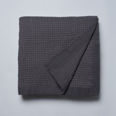 Logan & Mason Cotton Waffle Blanket Charcoal