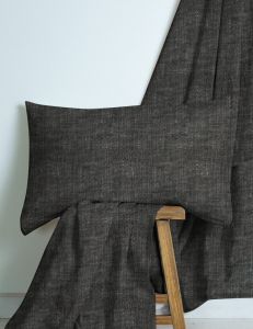 M Home French Linen Fitted Sheet Grey Marle