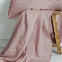 M Home French Linen Fitted Sheet Woodrose