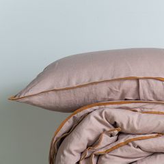 M Home French Linen Woodrose with Cinnamon Trim Standard Pillowcase Pair