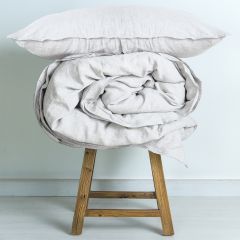 M Home French Linen Quilt Cover Ivory Double Stitch