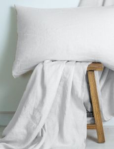 M Home French Linen Fitted|Flat Sheet|Pillowcase- Ivory
