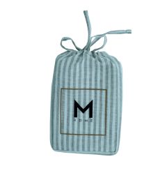 M Home French Linen Grey Candy Stripe Standard Pillowcase Pair