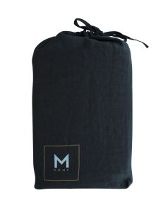 M Home French Linen Fitted Sheet Charcoal