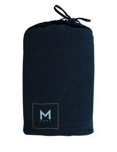 M Home French Linen Fitted|Flat Sheet|Pillowcase- Navy