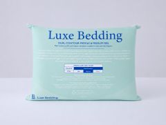 Luxe Bedding Natural Talalay Latex Pillow Dual Contour Profile & Medium Feel