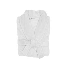 Bambury Microplush Super Soft Unisex Bathrobe White-Small/Medium