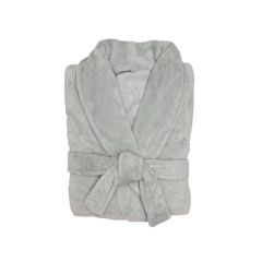 Bambury Microplush Super Soft Unisex Bathrobe Silver-Medium/Large