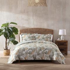 Tommy Bahama Raw Coast Printed Quilt Cover Set-Green/Gold