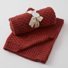Jiggle & Giggle 100% Cotton Brick Basket Weave Knit Baby Blanket