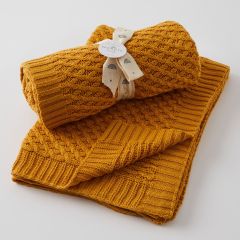 Jiggle & Giggle 100% Cotton Honey Basket Weave Knit Baby Blanket