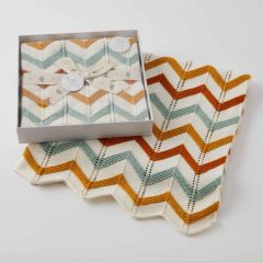 Jiggle & Giggle 100% Cotton Brick Zig-Zag Knit Baby Blanket
