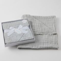 Jiggle & Giggle 100% Cotton Grey Double Muslin Baby Blanket