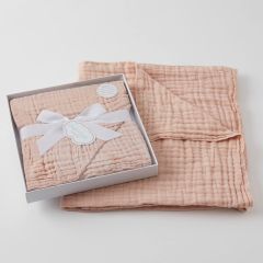 Jiggle & Giggle 100% Cotton Peach Whip Double Muslin Baby Blanket