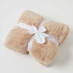Pilbeam Living Muse Faux Fur Super Soft Baby Blanket-Caramel