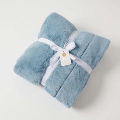Pilbeam Living Muse Faux Super Soft Throw Fur Rug-Vintage Blue