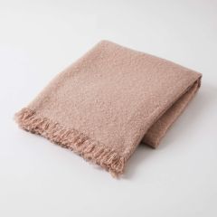 Morgan Boucle Throw - Dusty Pink