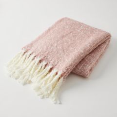 Pilbeam Living Herringbone Throw Rosewood