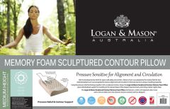 Logan & Mason Memory Foam Sculptured Contour Medium Profile Pillow