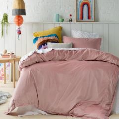 Girls Velvet Quilt Cover Set- Pink