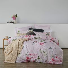 Logan and Mason Cherub Quilt Cover Set Pink