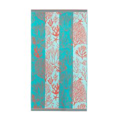 Renee Taylor Cotton Jacquard Velour Extra Large Beach Towel Coral Reef