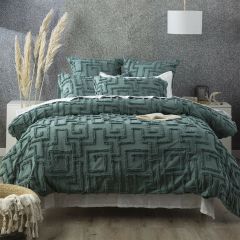 Renee Taylor Riley Cotton Chenille Tufted Quilt Cover Set-Mineral