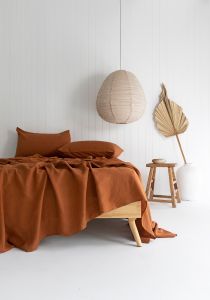 Bambury Luxe Belgian Linen Sheet Set-Rust