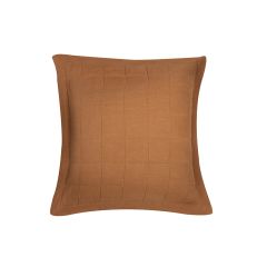 Bambury Luxe Belgian Linen Quilted European Pillow Sham -Rust