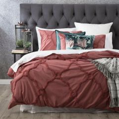 Renee Taylor Moroccan Cotton Chenille Quilt Cover Cedar Queen