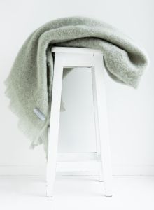 Masterweave Windermere Mohair Throw Rug Blanket -Sage