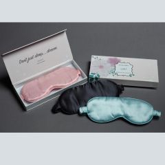 Boxed Satin Eye Mask Aqua| Dark Grey| Pale Pink