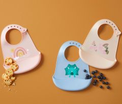 Jiggle & Giggle Baby Whimsical Silicone Scoop Bibs